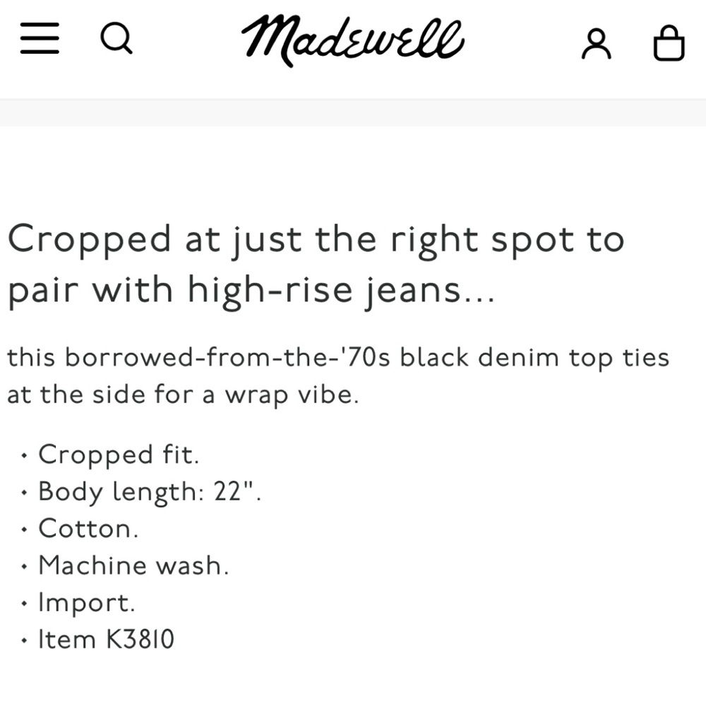 Madewell Tie Bottom Long Sleeved Top - Sz Small - Picture 12 of 12